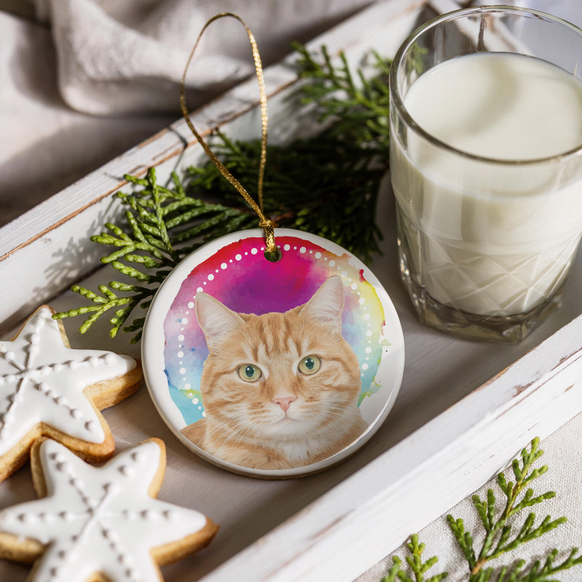 Custom Pet Photo Rainbow Bridge Ornament, Personalized Cat Loss Memorial Keepsake, Pets Remembrance Gift