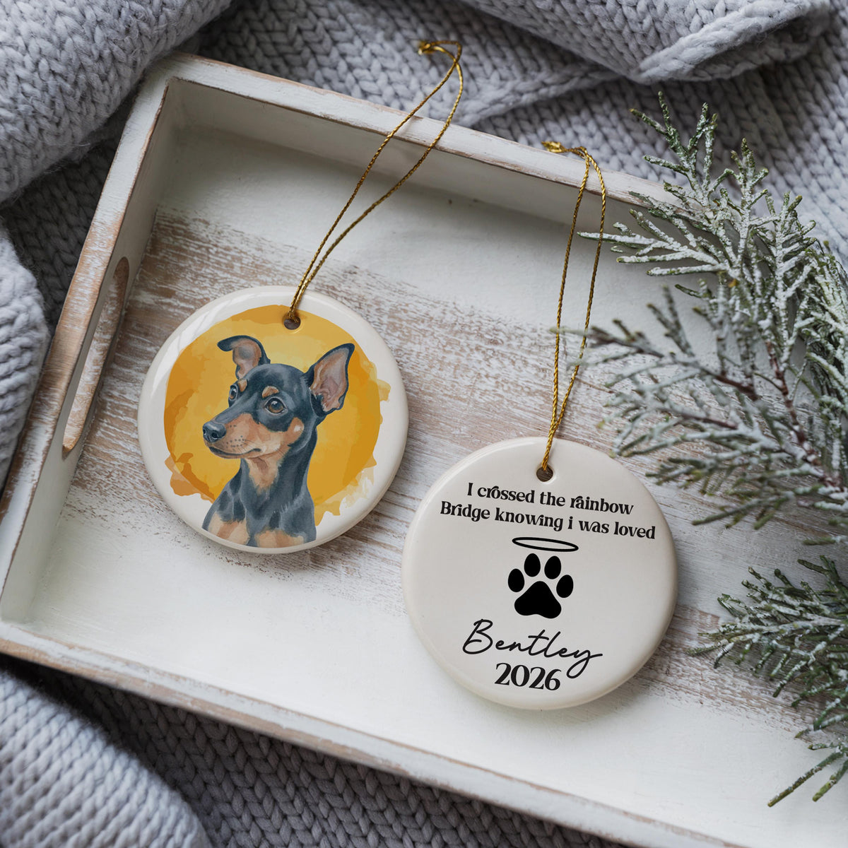 Custom Pet Photo Rainbow Bridge Ornament, Personalized Cat - Dog Loss Memorial Keepsake, Pets Remembrance Gift, Cats - Dogs Lover Present