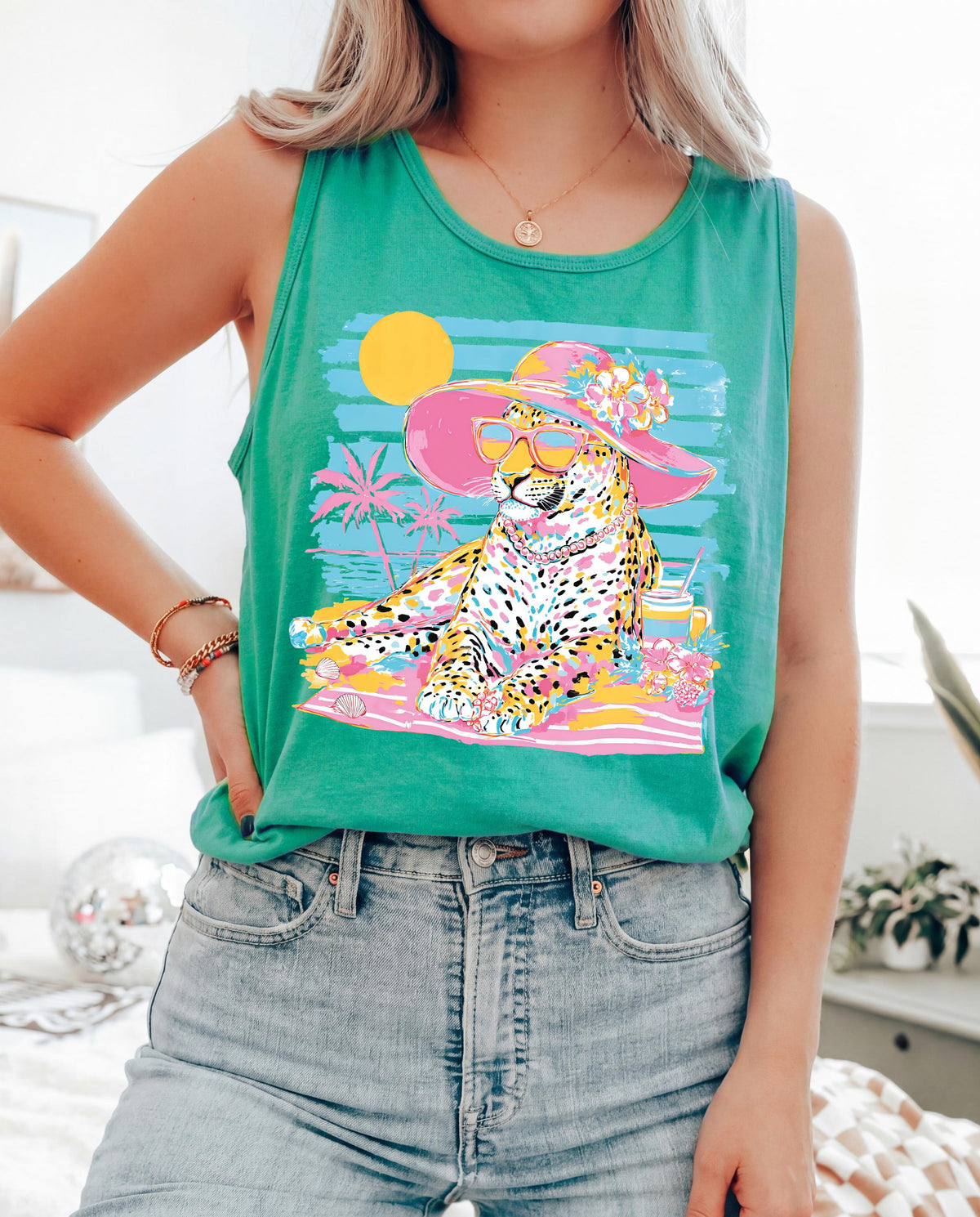 Comfort Colors® Summer Lions Shirt, Cute Summer Top, Women's Beach Vibes T-Shirt