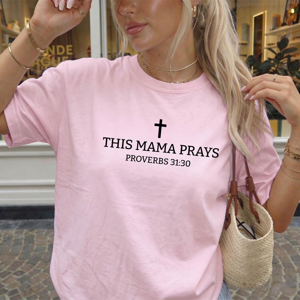 This Mama Prays Comfort Colors® Shirt, Christian Mom Tee, Religious Mama Gift, Bible Verse Tees
