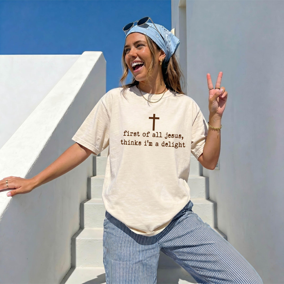 Comfort Colors® Jesus Thinks I'm A Delight Shirt, Humor Faith Woman Gift, Funny Christian Tee, Religious Mama Tees