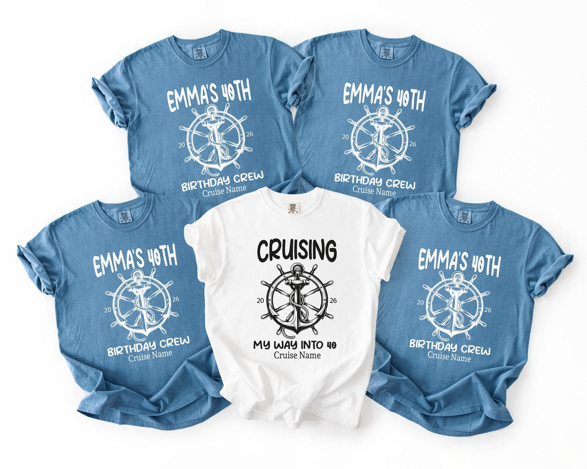 Comfort Colors® Birthday Cruise Crew Shirt, Cruising 40th Birthday Tees, Custom 30th 50th Birthday Sweatshirt