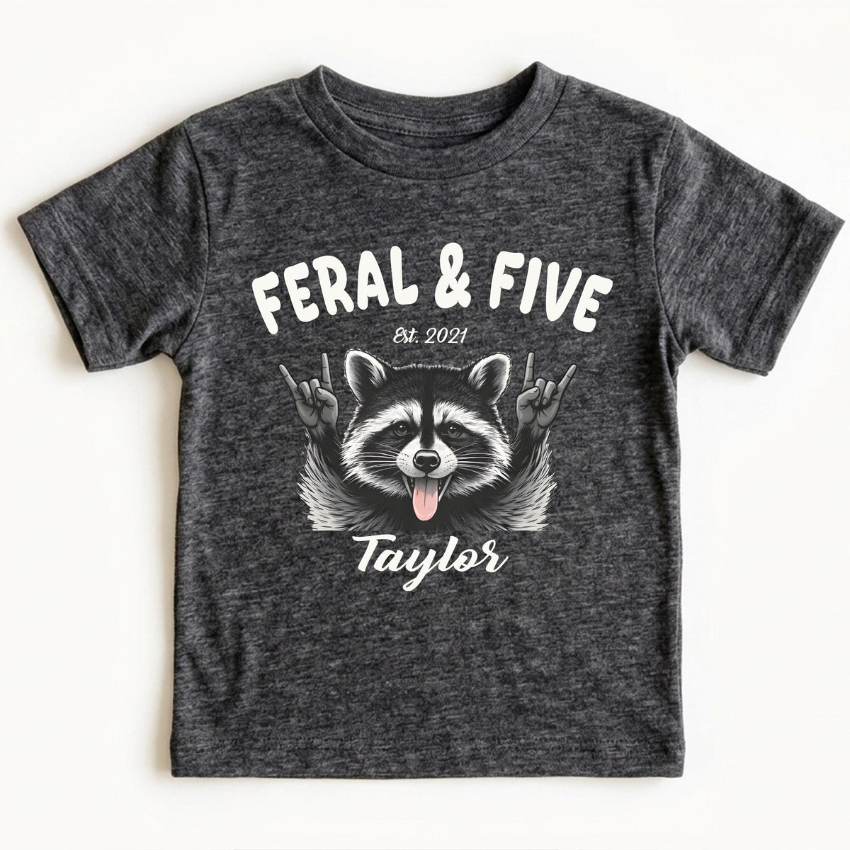 Feral and 5 Birthday Shirt, Custom 5th Birthday Boy Tee, Five Year Old Party Gift