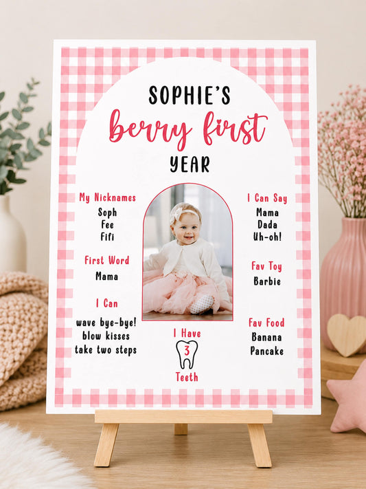 Custom 1st Birthday Sign: Welcome Baby's First Birthday Foam Board