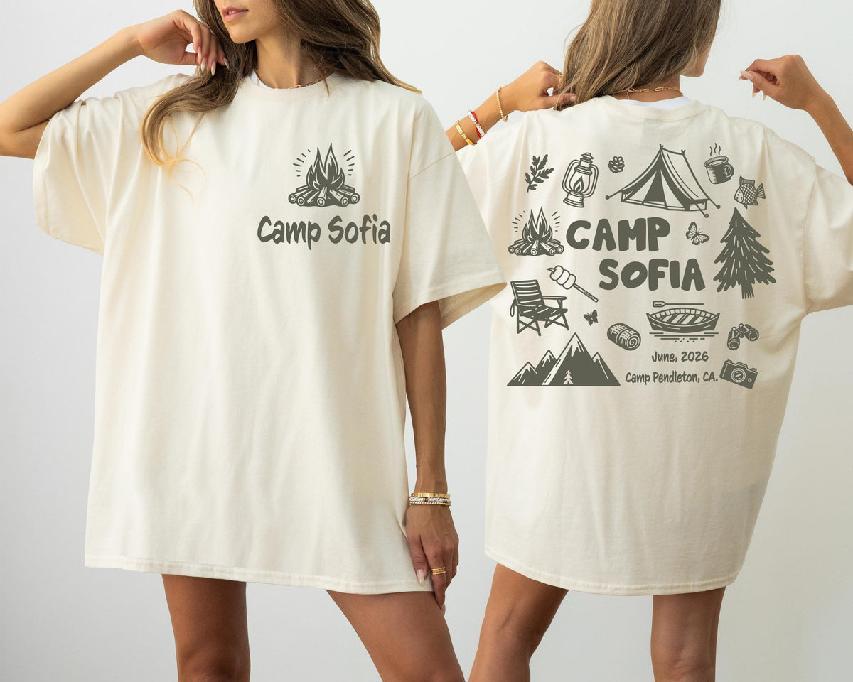 Comfort Colors® Camp Bachelorette Shirt, Custom Bride Team Camping T-Shirt, Lake Themed Bridal Party Tees