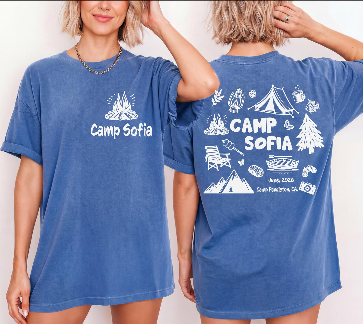 Comfort Colors® Camp Bachelorette Shirt, Custom Bride Team Camping T-Shirt, Lake Themed Bridal Party Tees