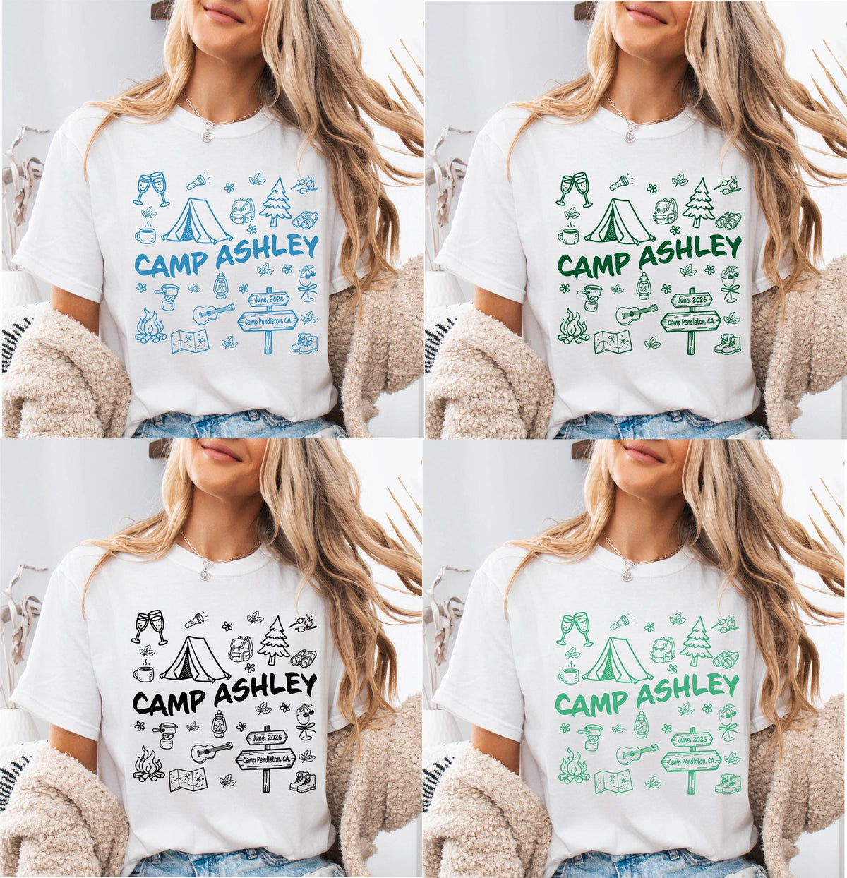 Comfort Colors® Personalized Camp Shirt, Girls Camping Trip Tee, Summer Camp Group Shirts, Campfire Adventure Tees