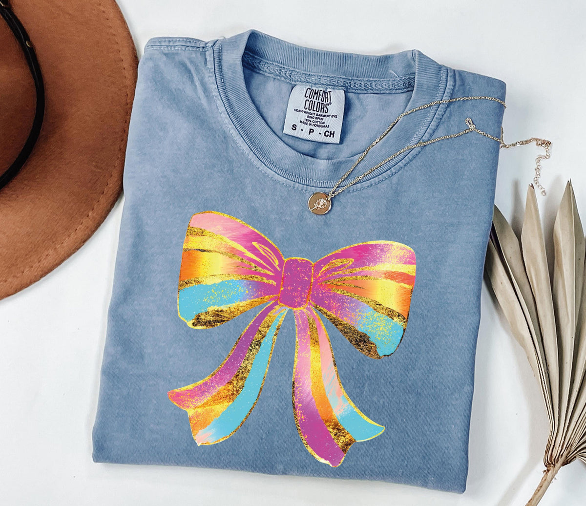Comfort Colors® Preppy Summer T-Shirt, Colorful Starfish Sea Turtle Shirt, Beach Vacation Tees