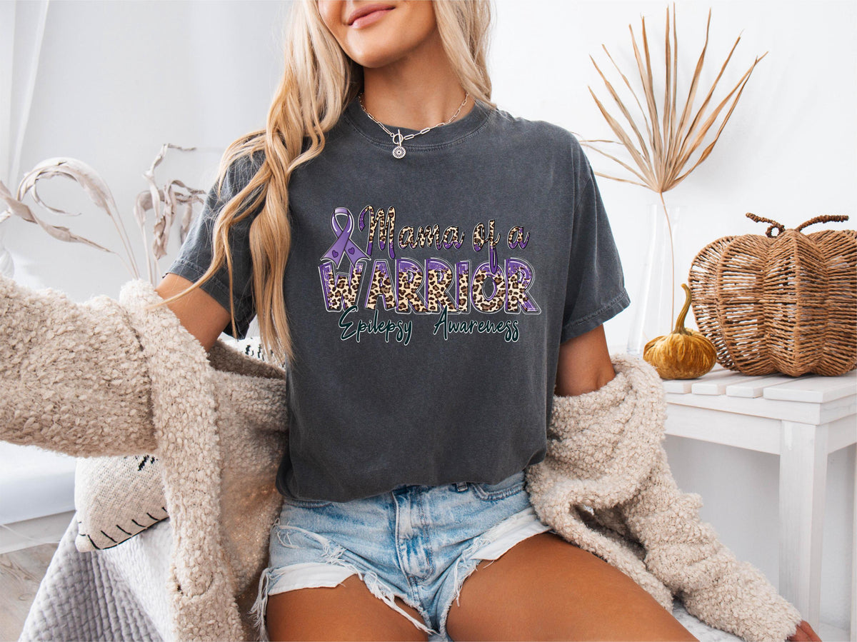 Comfort Colors® Epilepsy Awareness Shirt, Epilepsy Mama Support Tee, Epilepsy Warrior Mom Gift, Purple Ribbon T-shirts