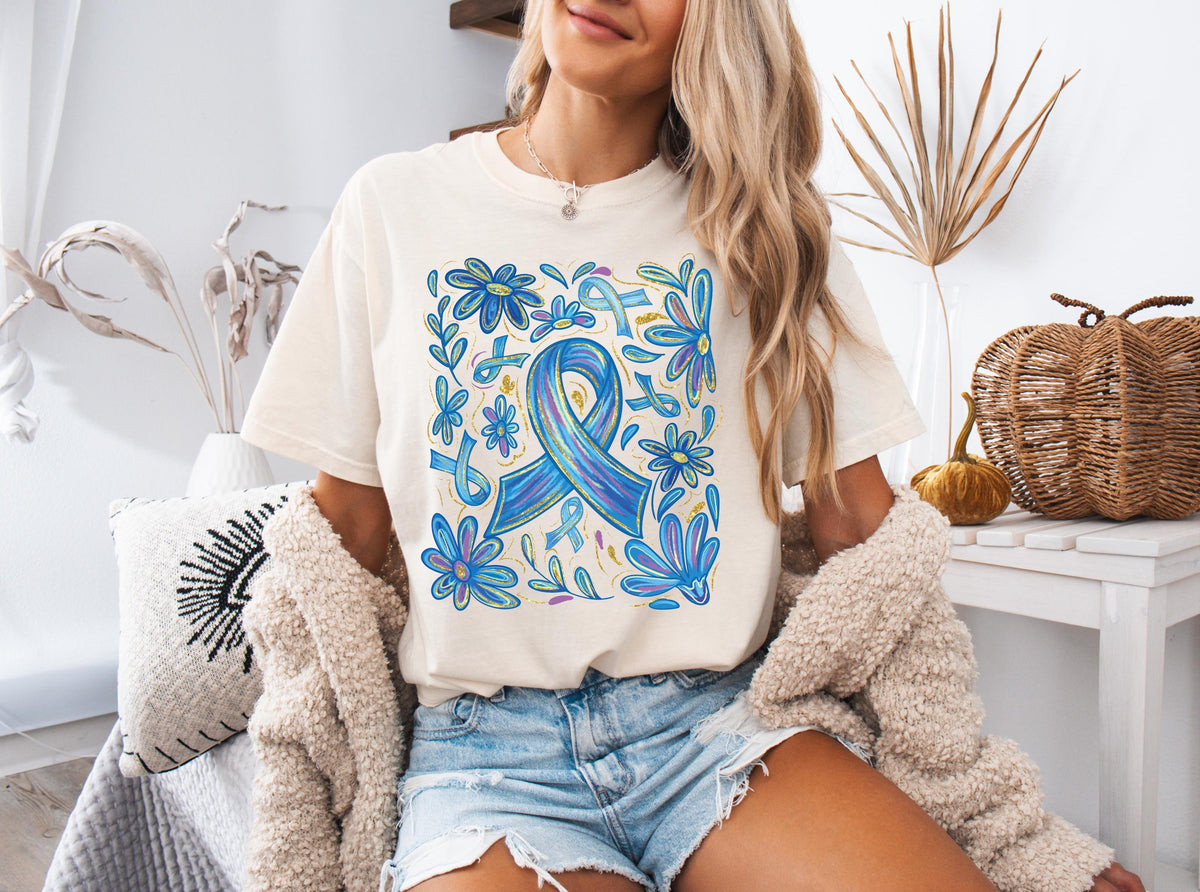Comfort Colors® Diabetes Awareness Shirt, Ribbon Insulin Support Tees, Diabetic Fighter T-Shirt