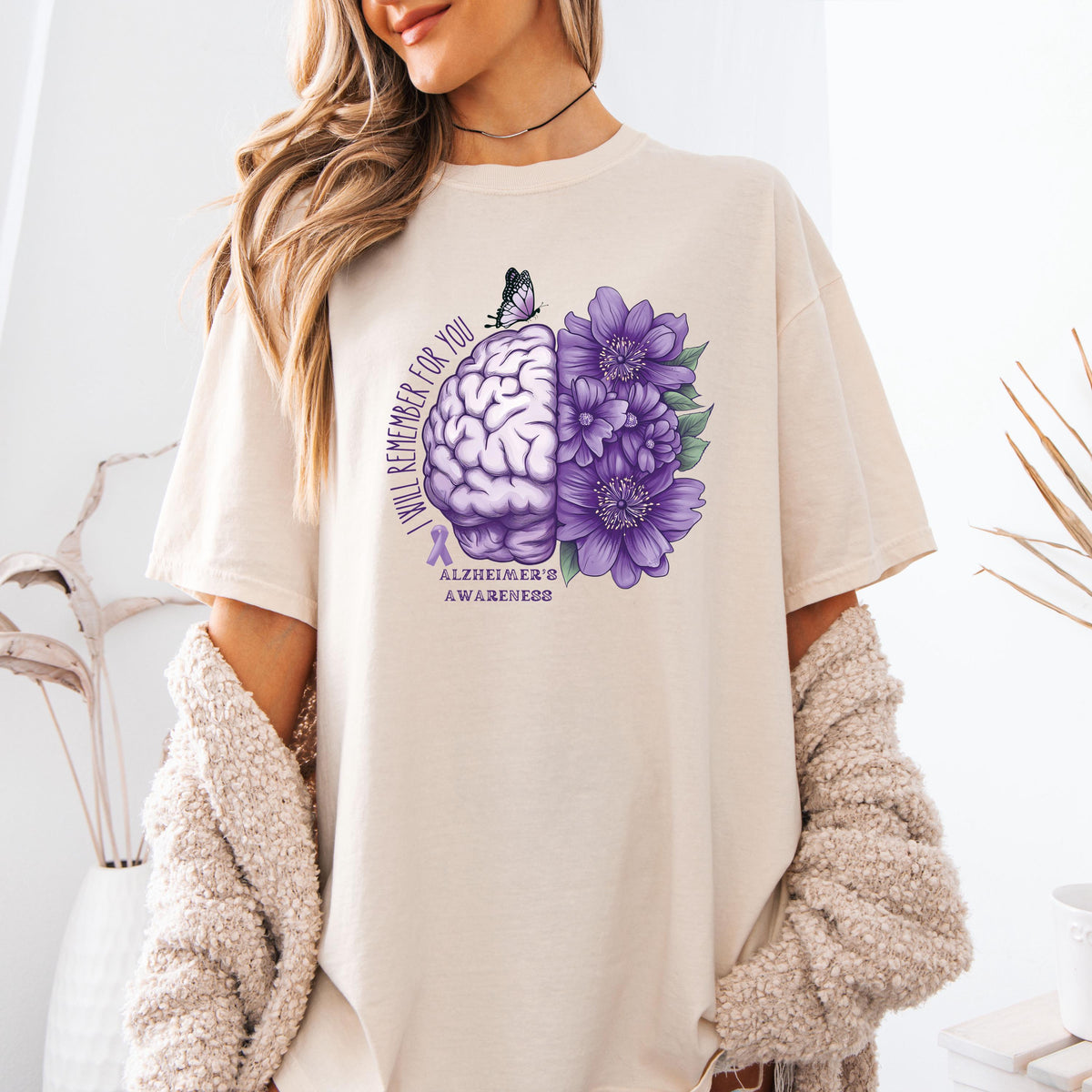 Alzheimer’s Awareness Floral Brain Shirt