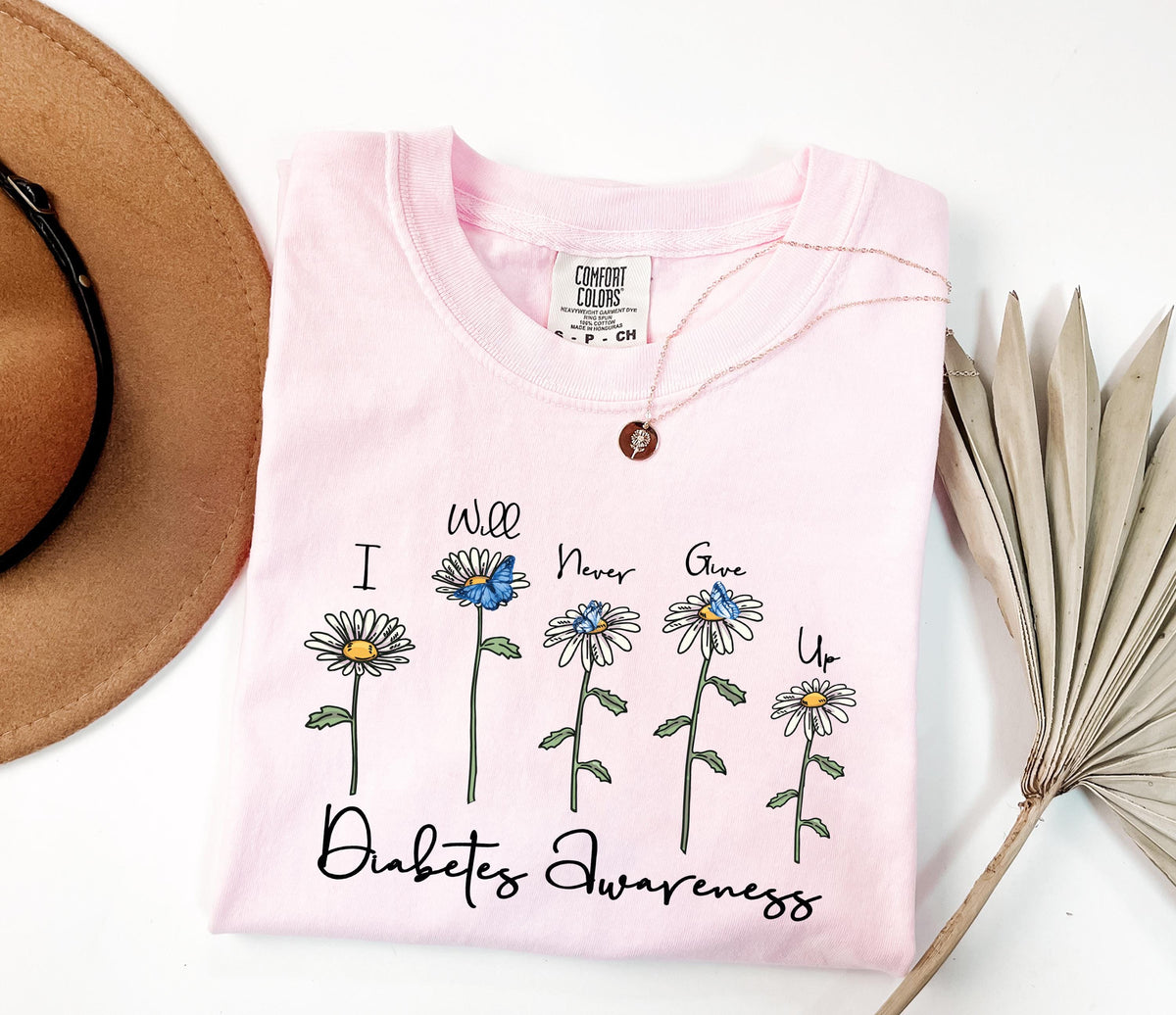 Comfort Colors® Floral Diabetes Awareness Shirt, Diabetes Warrior T-Shirt, Diabetic Gift Tees