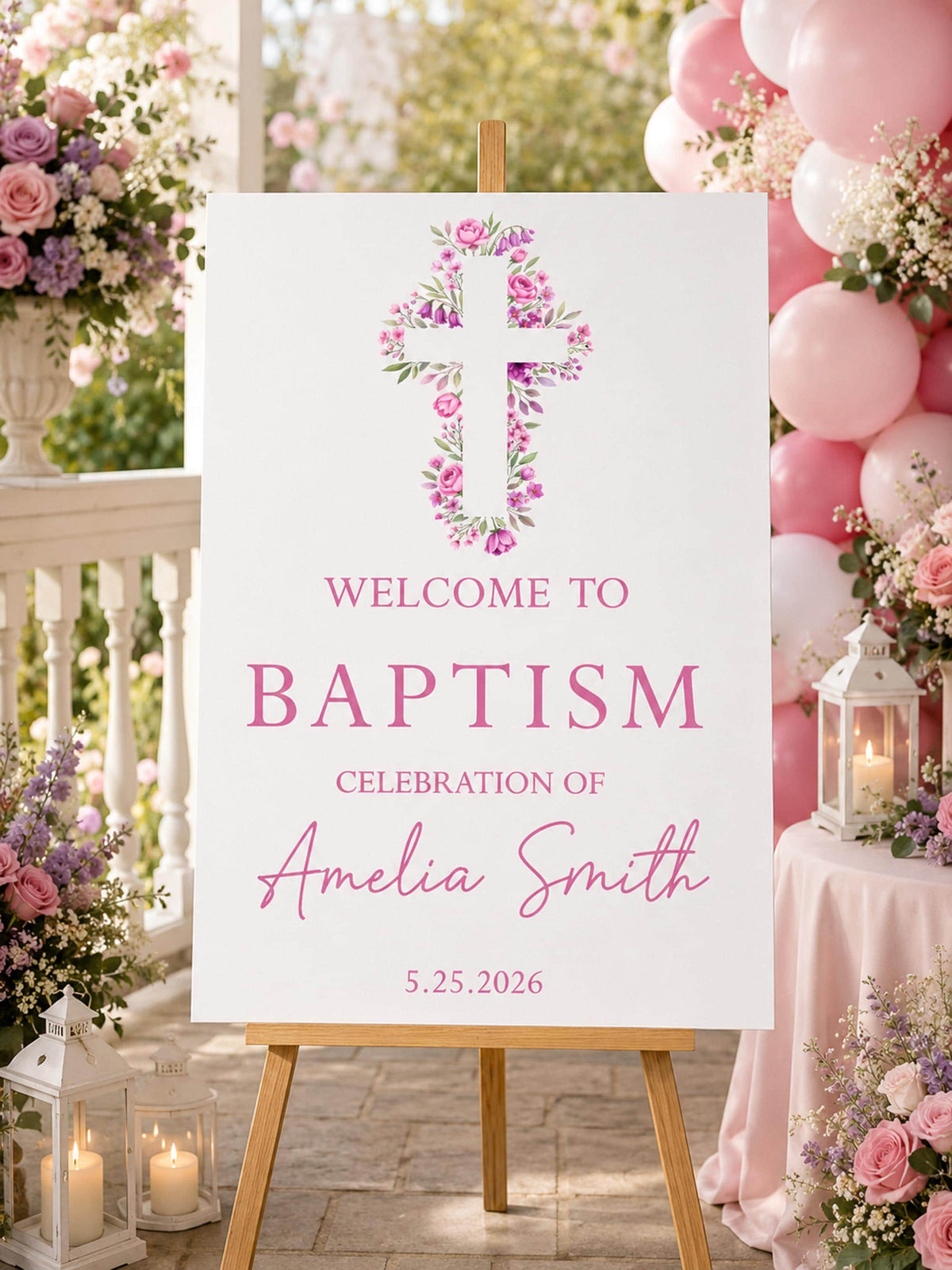 Personalized Baptism Welcome Sign, Foam Board Celebration Display