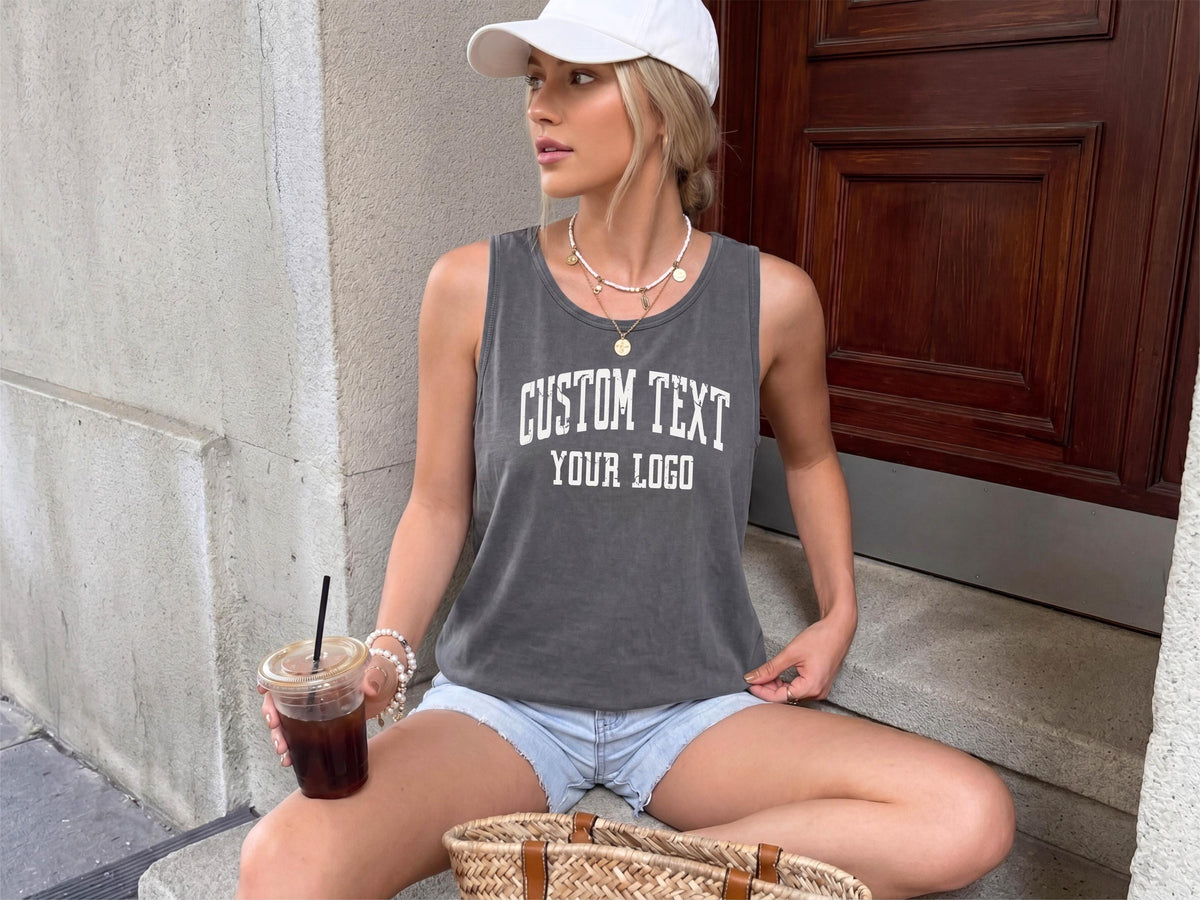 Comfort Colors Personalized Tank Top, Custom Logo Tanks, Custom Design Shirt, Women Summer Tee