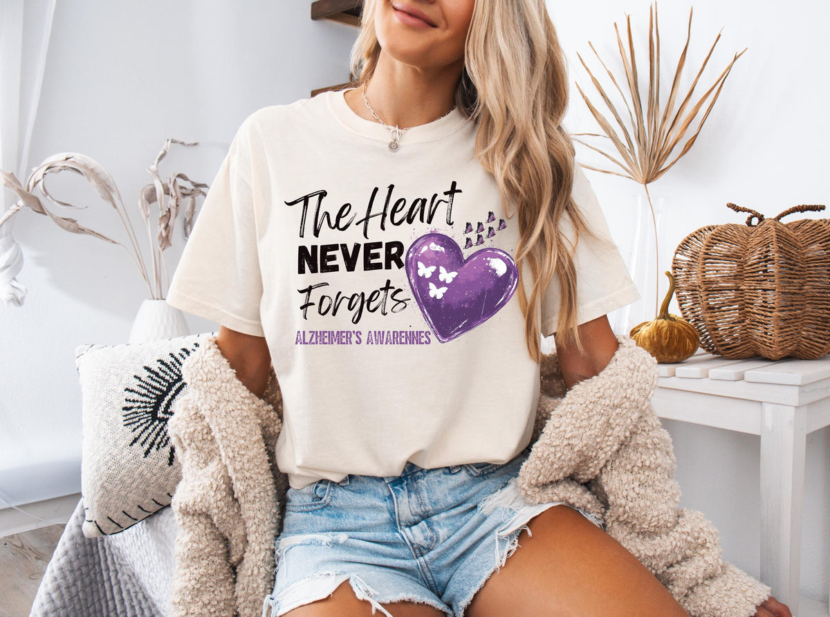 Comfort Colors® Alzheimer Awareness Shirt, Purple Heart Tee, Dementia Support Gift, Alzheimer's Squad T-shirts