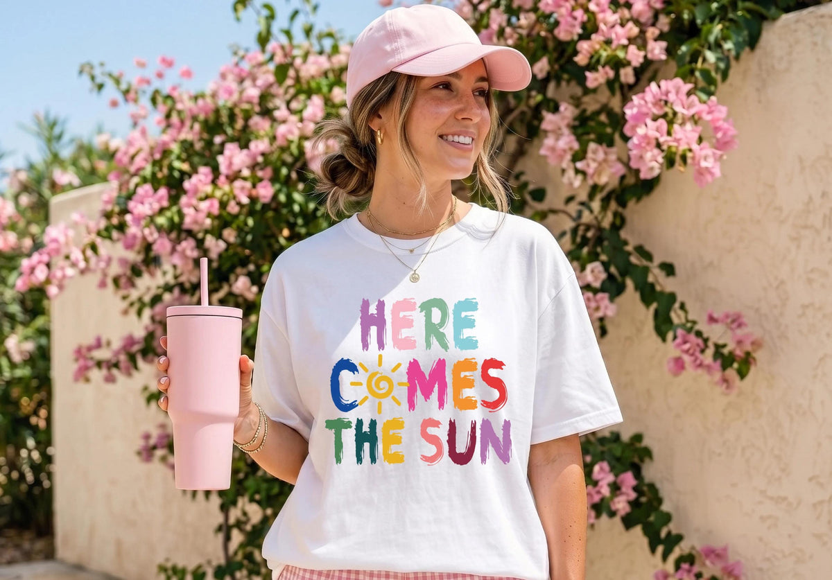 Comfort Colors® Colorful Sun Shirt, Boho Summer T-Shirt, Beach Vacation Tee