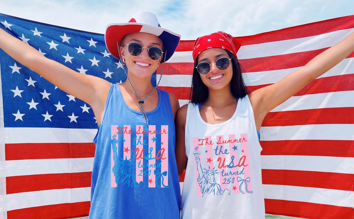 Comfort Colors® USA Tank Top, 4th of July Women Tank Top, Patriotic Summer Gift Top