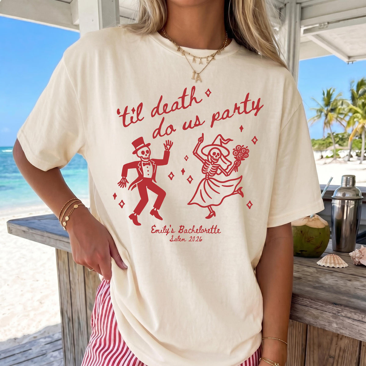 Comfort Colors® Till Death Do Us Party Shirt, Skeleton Bachelorette Shirt, Gothic Bachelorette Tees, Skeleton Bride Shirt