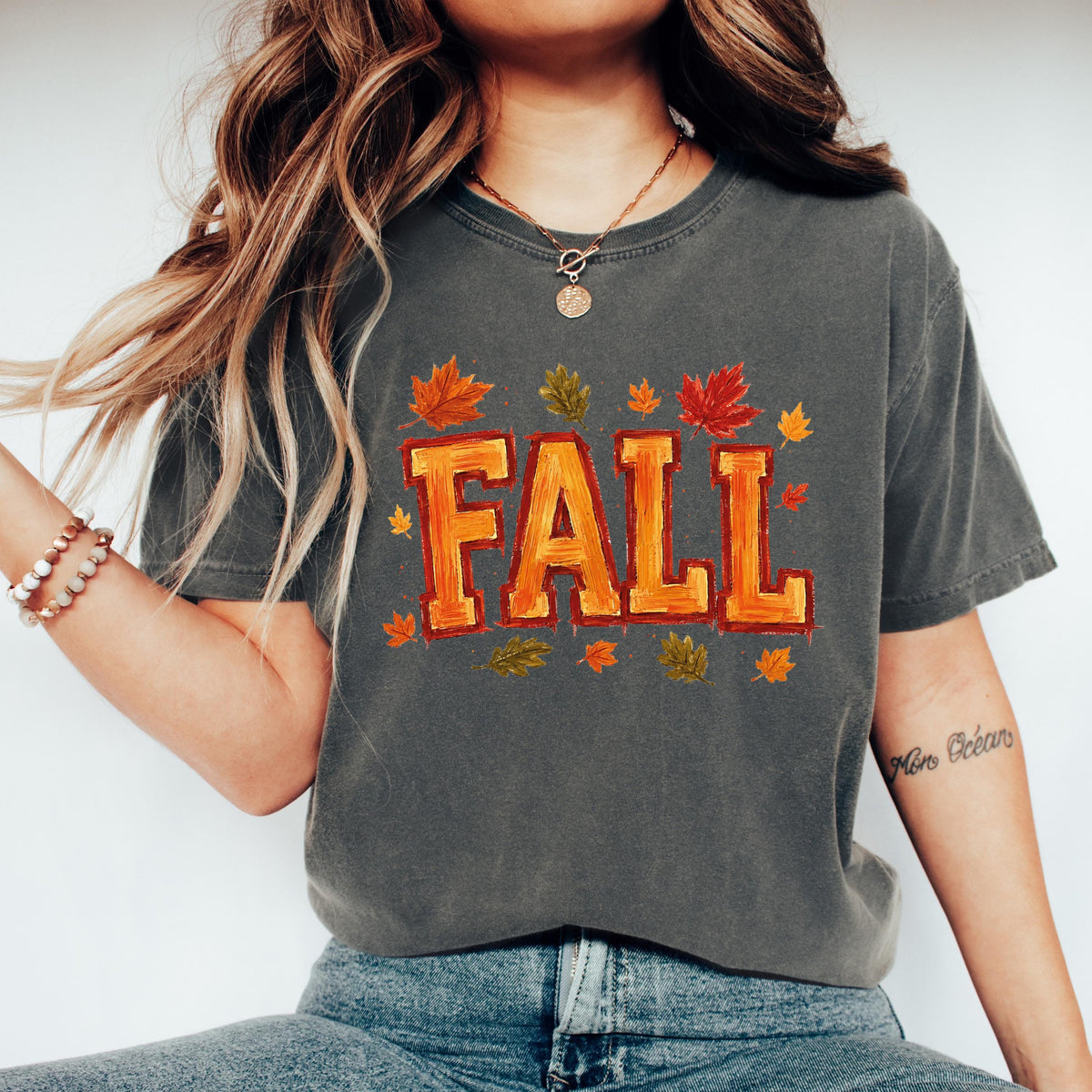 Fall Leaves Collegiate Graphic Shirt