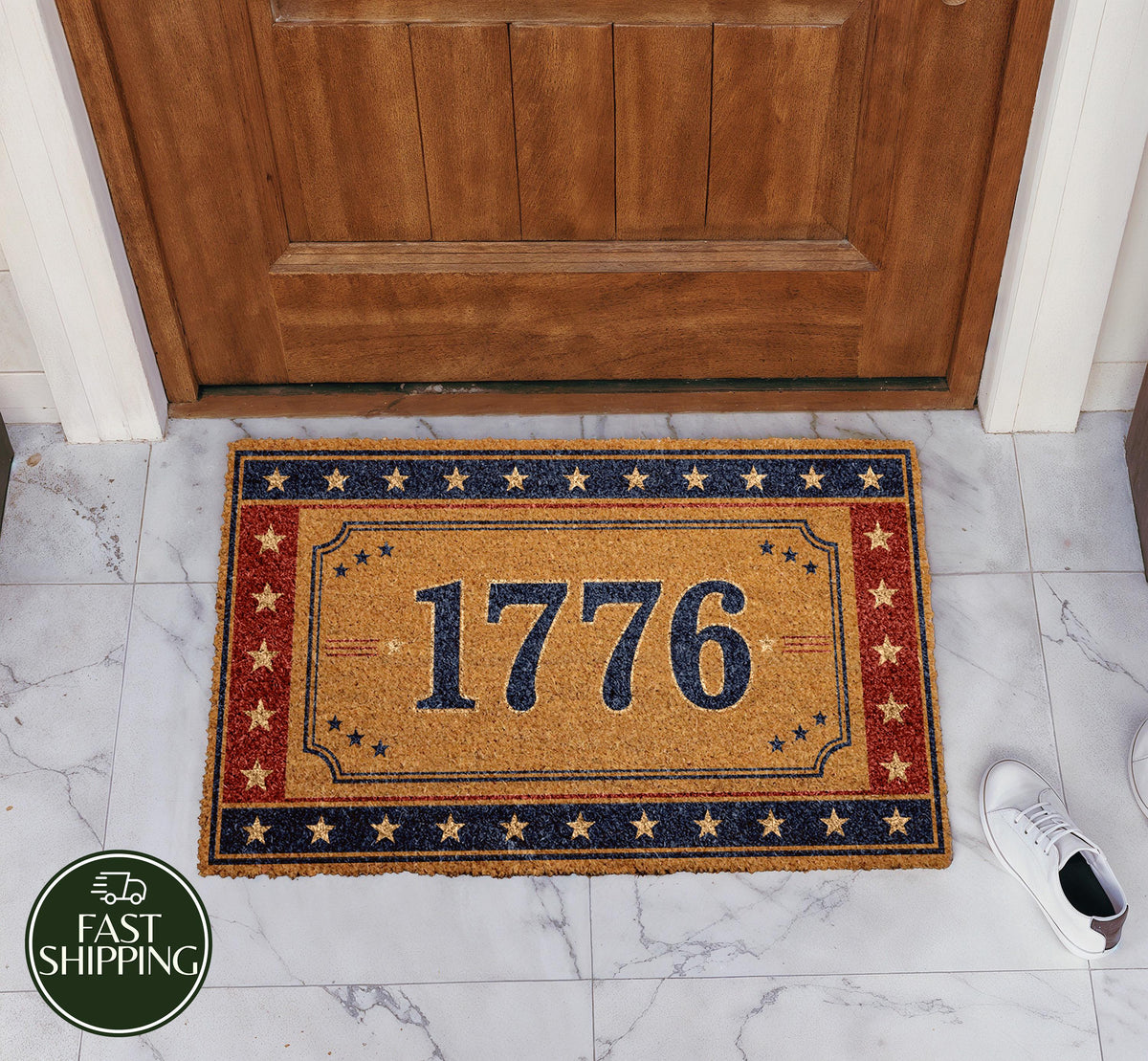 Independence Day Anniversary 1776 Doormat, Stars and Stripes American Revolution Doormat