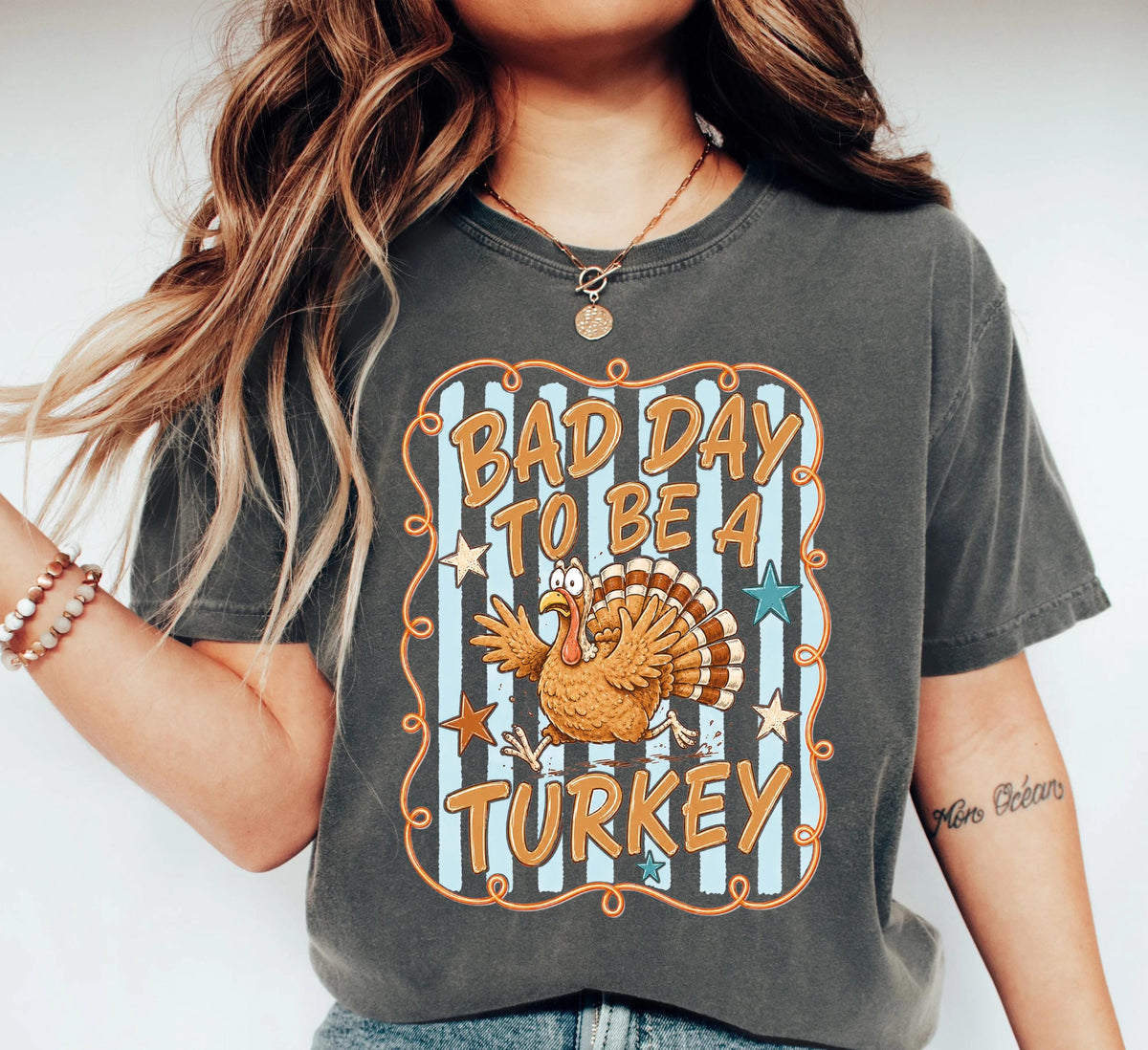 Comfort Colors® Bad Day to Be a Turkey Shirt, Food Sarcastic Humor Tee, Funny Thanksgiving Gift