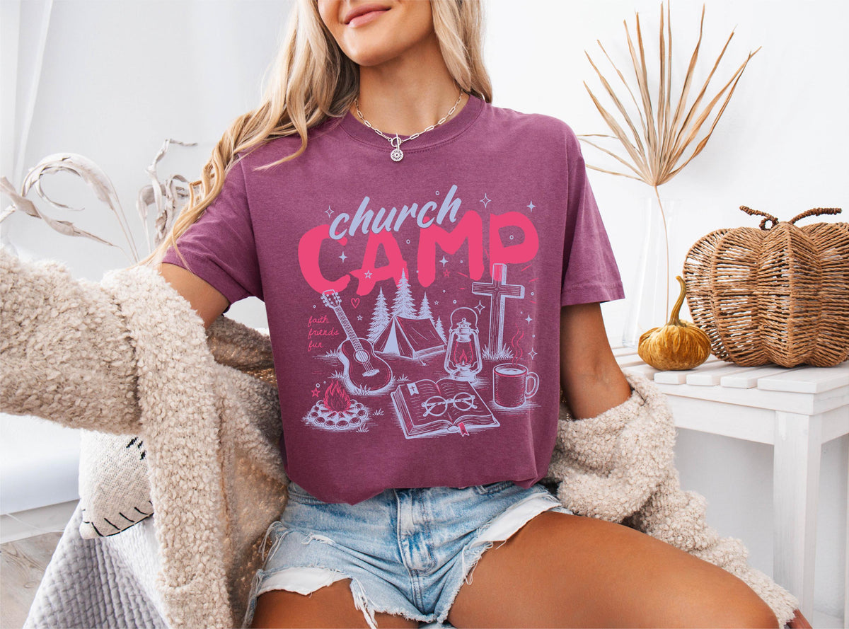 Comfort Colors® Church Camp Shirt, Christian Group Camp Tee, Faith Summer Camp Gift, Christian Youth Camping Tees