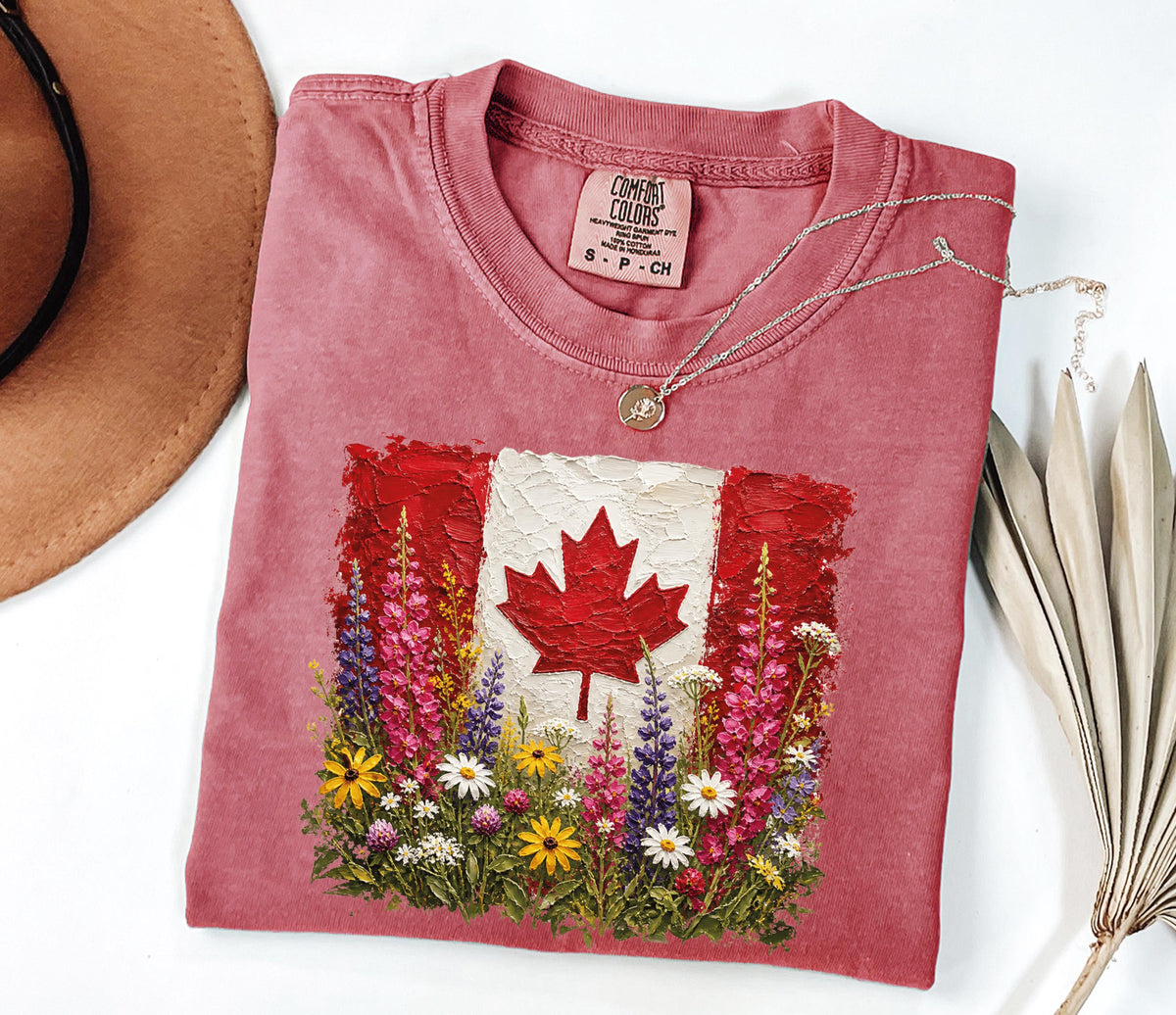 Comfort Colors® Floral Canada Day Shirt, Canada Flag Tee, Patriotic Canadian Women Gift