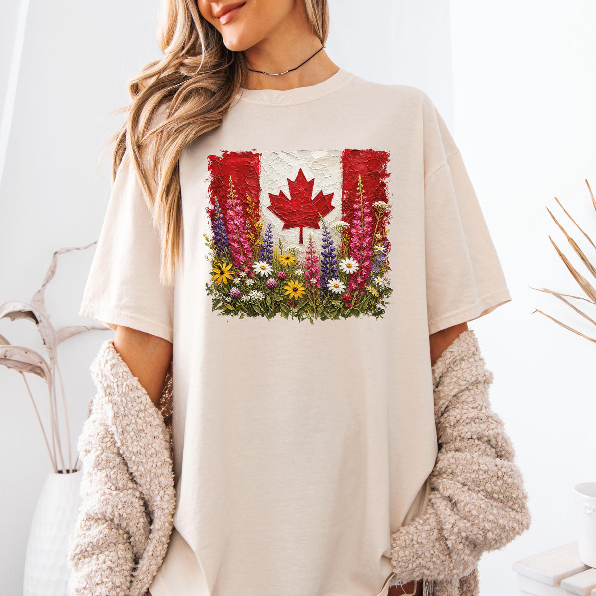 Comfort Colors® Floral Canada Day Shirt, Canada Flag Tee, Patriotic Canadian Women Gift