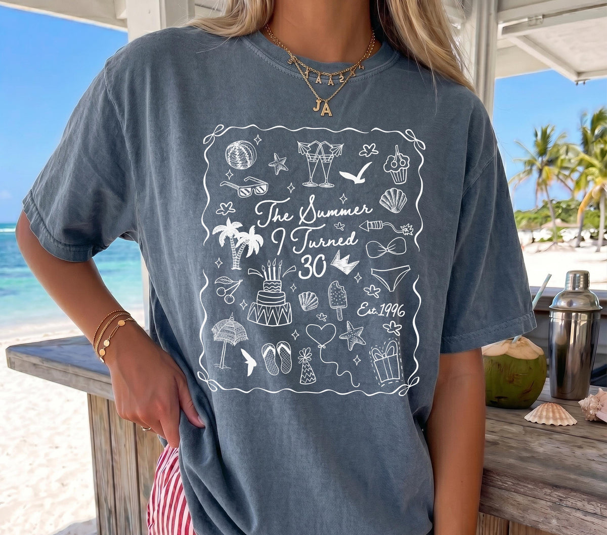Comfort Colors® Summer 30th Birthday Shirt, Custom 40th Birthday Tee