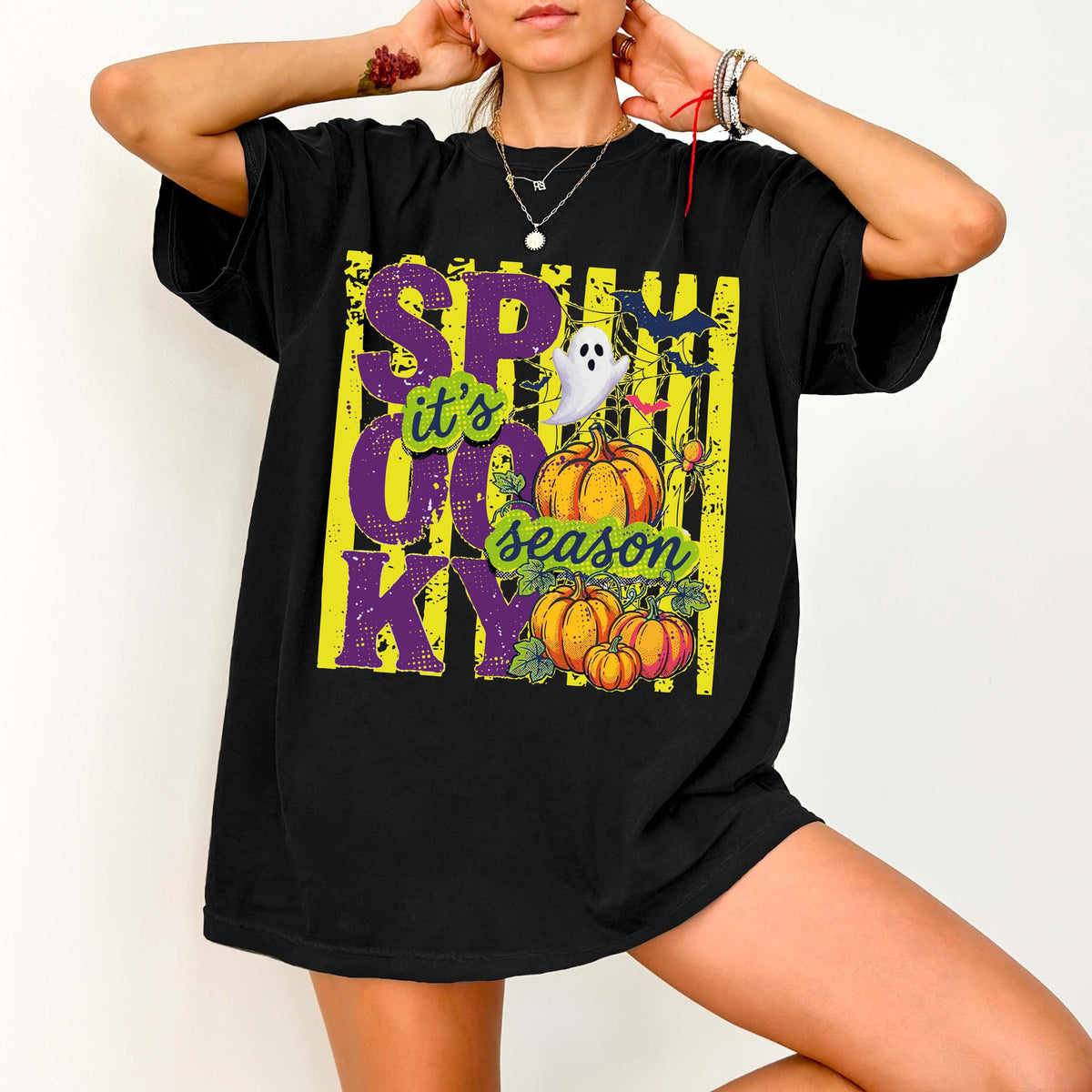 Comfort Colors® Spooky Season Shirt, Halloween Ghost Sweatshirt, Horror Halloween T-Shirt