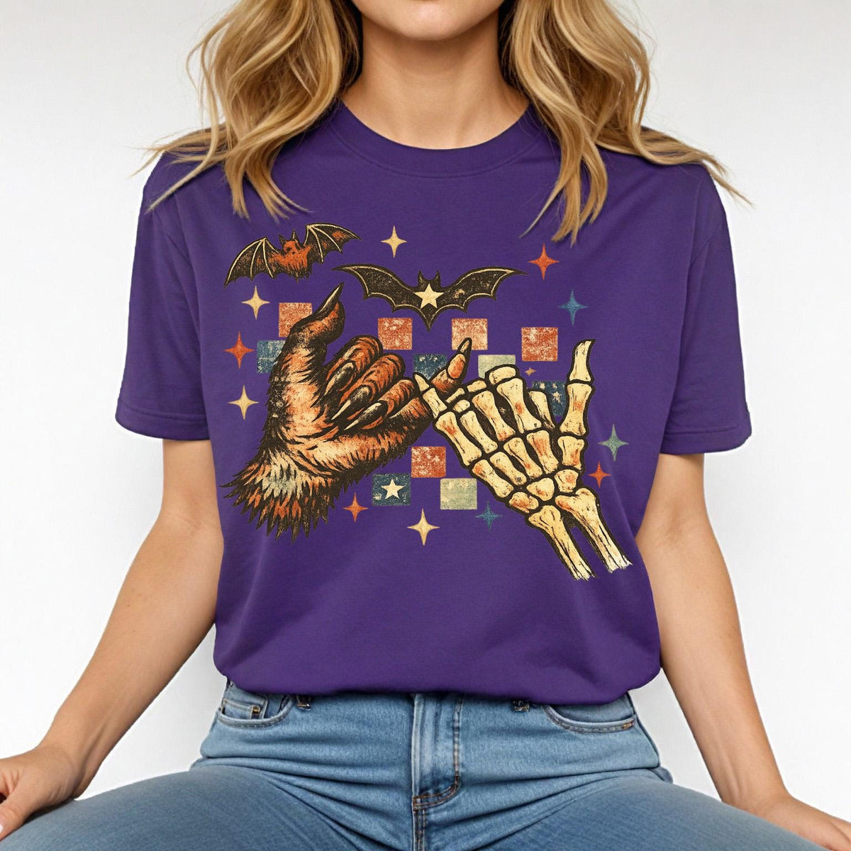 Comfort Colors® Skeleton Hand Witch Shirt, Halloween Couples Matching T-Shirt, Spooky Season Sweatshirt, Wicked Hands Gifts