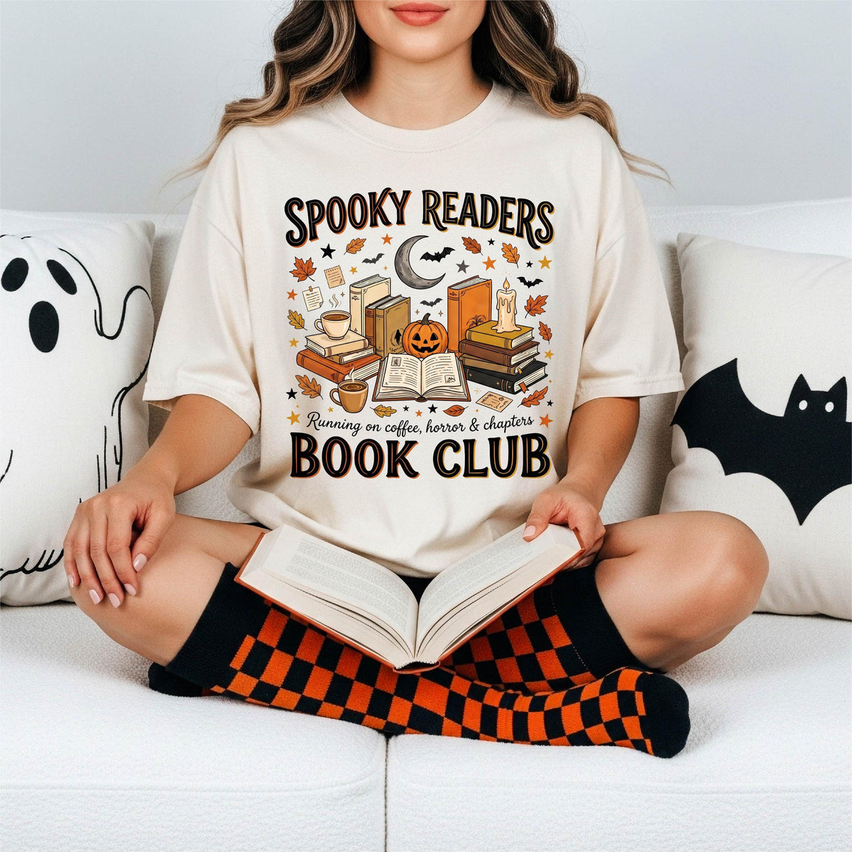 Comfort Colors® Spooky Readers Book Shirt, Halloween Book Lover Tee, Horror Bookish Gift