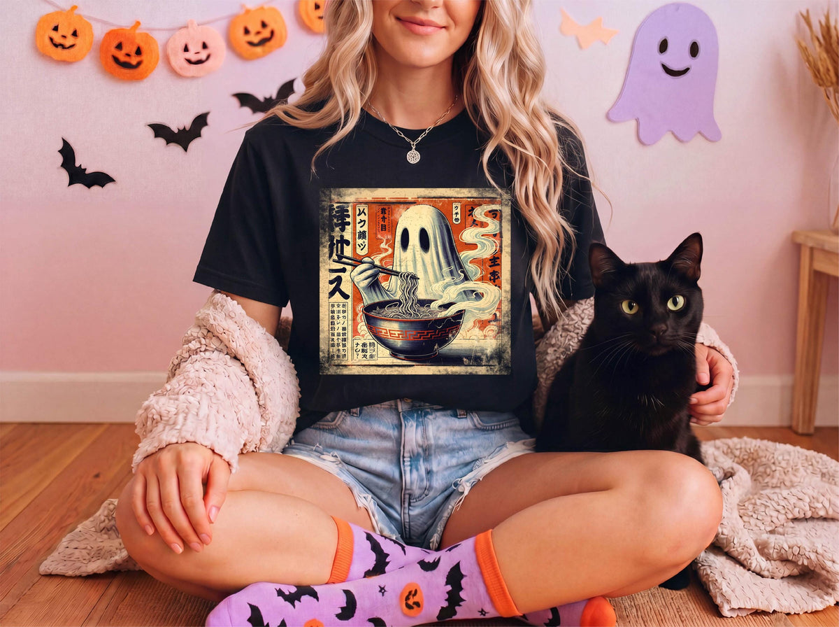 Comfort Colors® Ghost Ramen Shirt, Halloween Japanese Food Tee, Spooky Season Noodle Tees