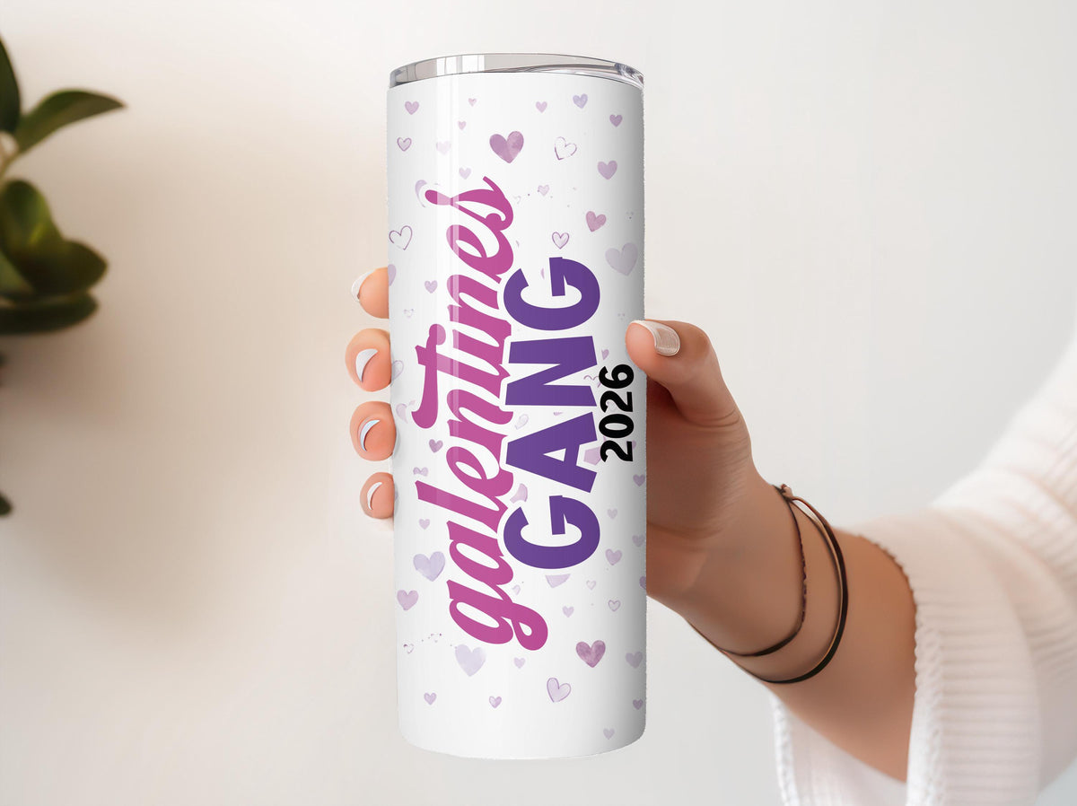 Custom Name Galentines Gang 2026 Tumbler With Straw