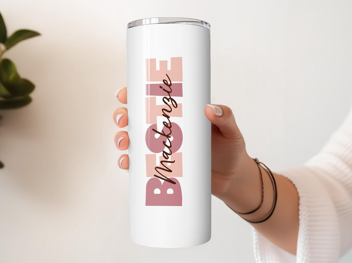 Custom Name Bestie Tumbler With Straw, Personalized You Are The Sister I Got To Choose Cup