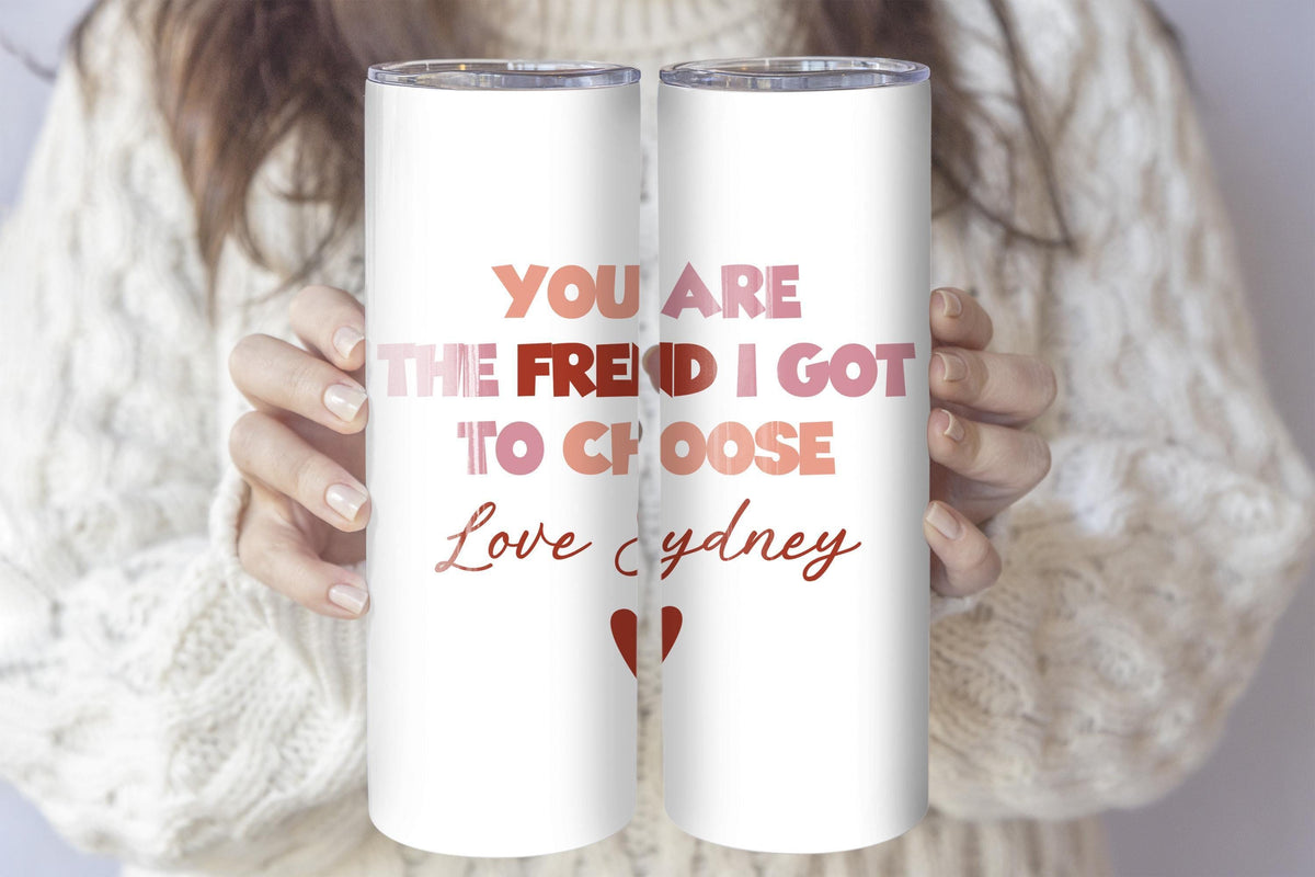 Custom Name Bestie Tumbler With Straw, Personalized You Are The Sister I Got To Choose Cup