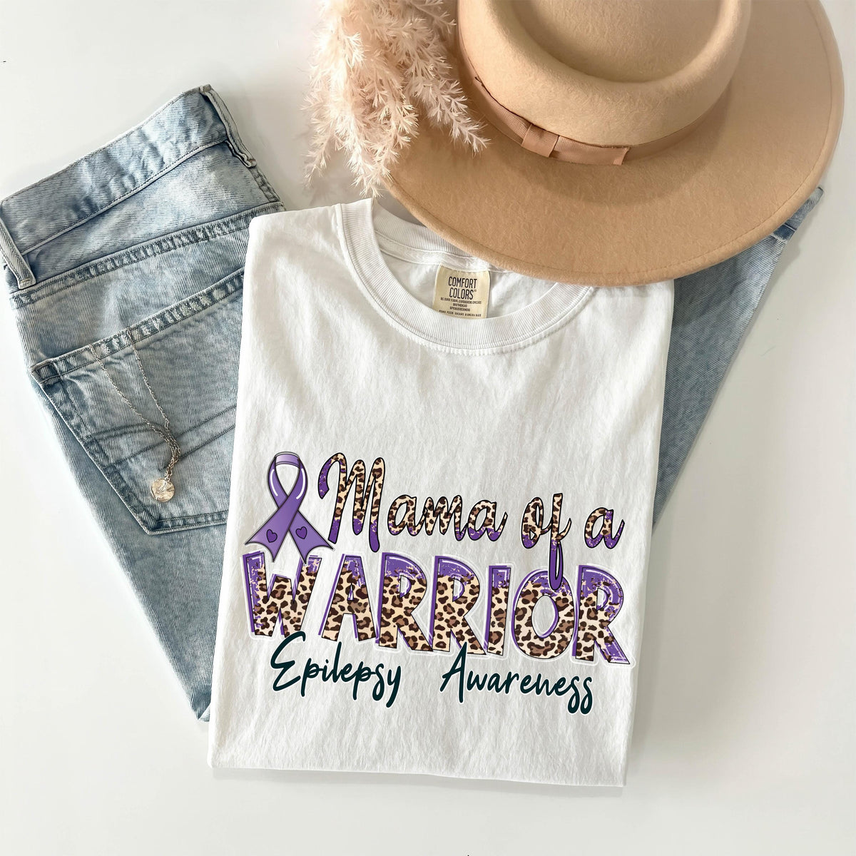 Comfort Colors® Epilepsy Awareness Shirt, Epilepsy Mama Support Tee, Epilepsy Warrior Mom Gift, Purple Ribbon T-shirts