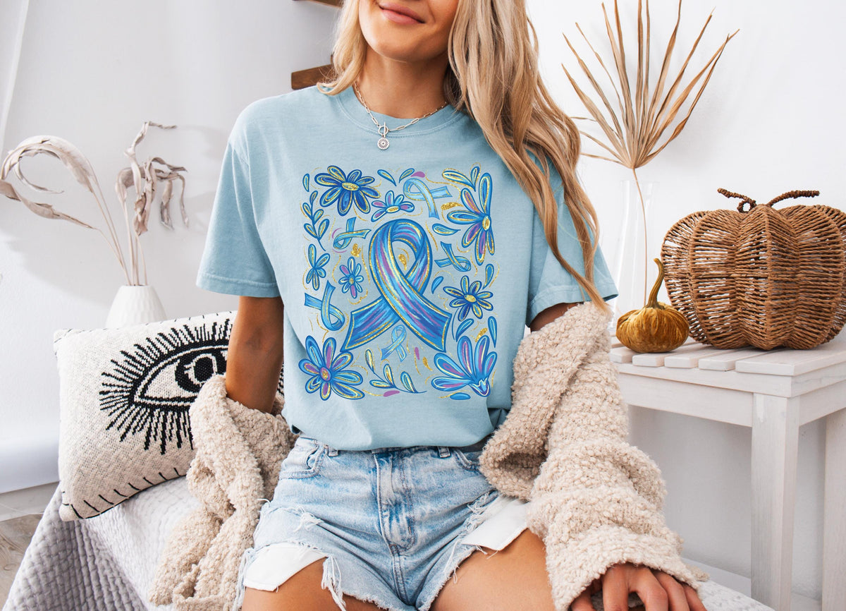 Comfort Colors® Diabetes Awareness Shirt, Ribbon Insulin Support Tees, Diabetic Fighter T-Shirt