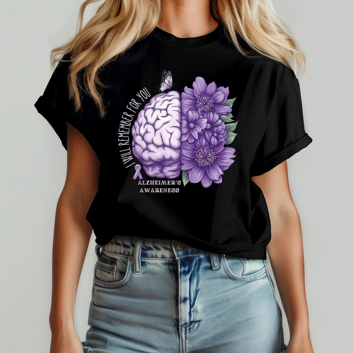 Alzheimer’s Awareness Floral Brain Shirt