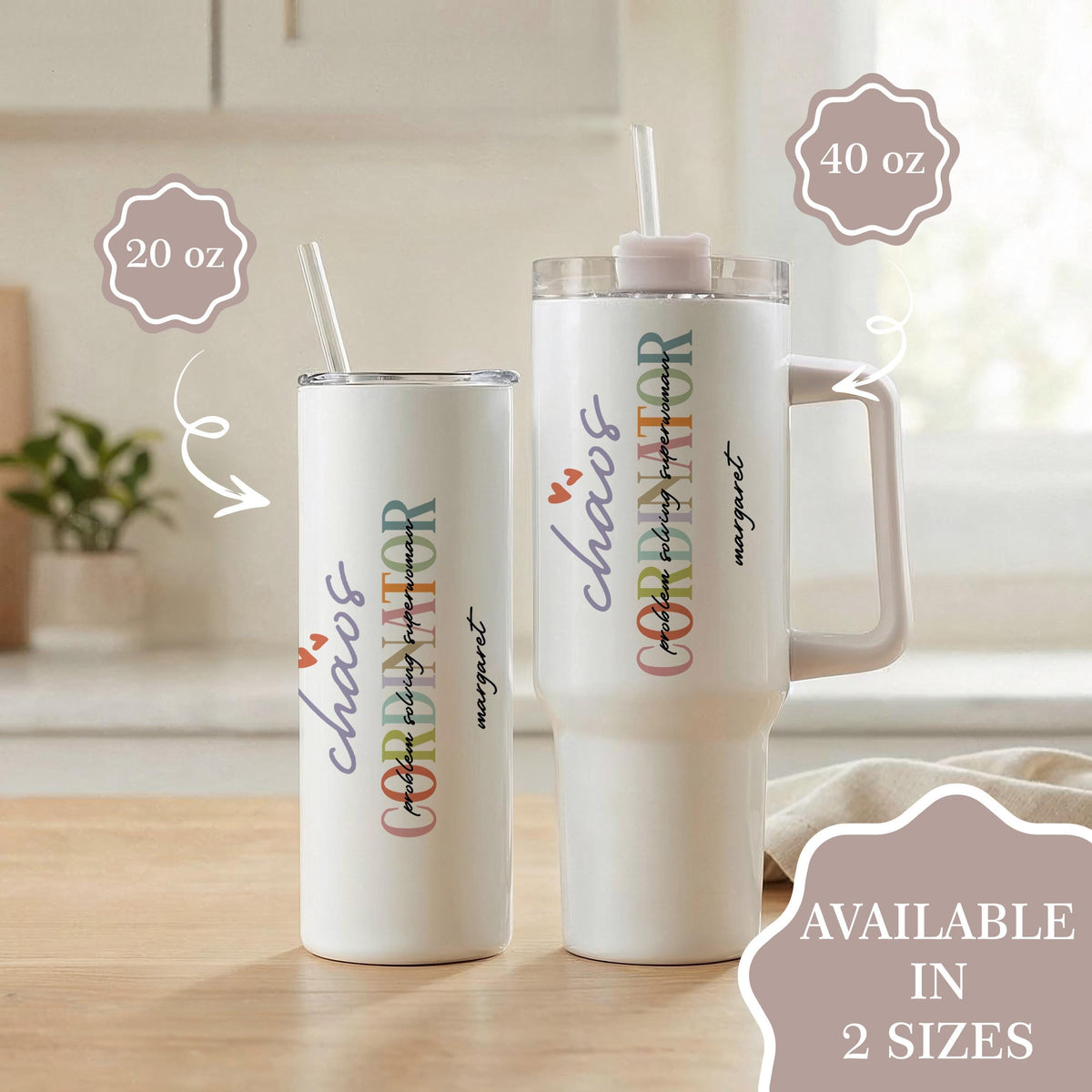 Personalized Chaos Coordinator Tumbler, Custom Teacher Gift, Funny Boss Appreciation Cup