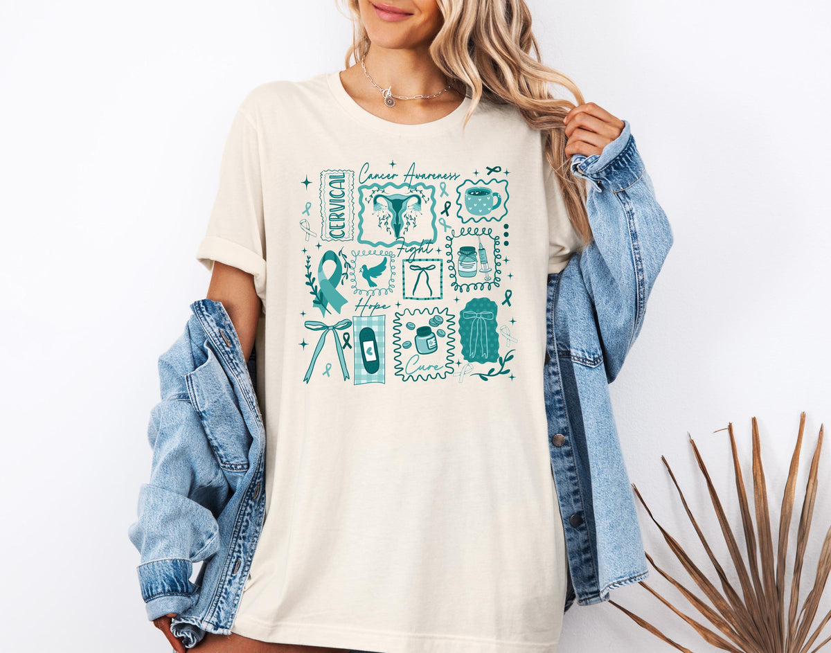 Cervical Cancer Awareness Shirt, Cervical Cancer Support Tee, Cervical Cancer Warrior T-Shirt