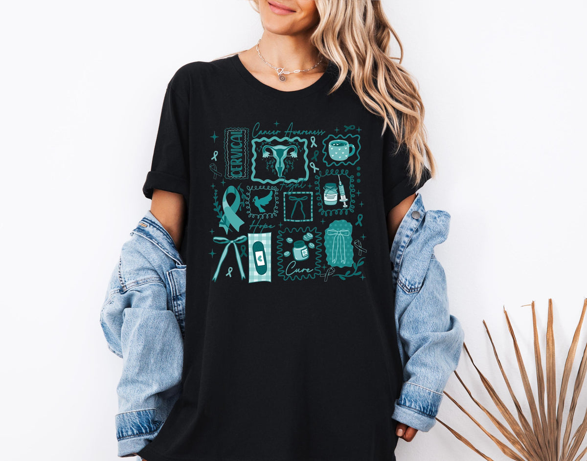 Cervical Cancer Awareness Shirt, Cervical Cancer Support Tee, Cervical Cancer Warrior T-Shirt