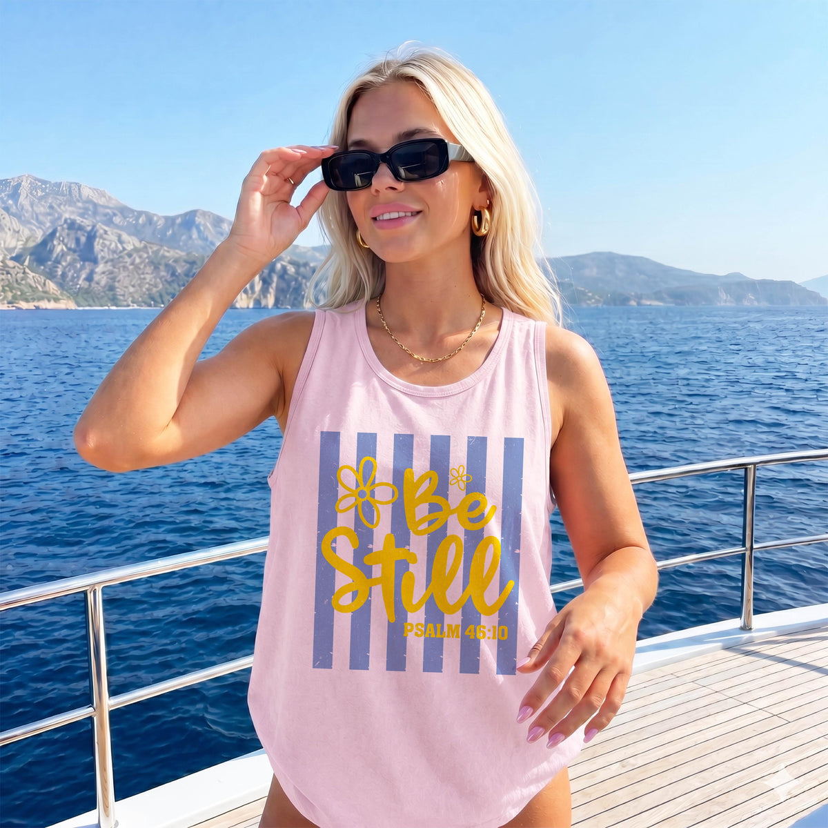 Comfort Colors® Be Still Psalm 46 10 Tank Top, Christian Summer Shirt, Bible Verse Tanks, Religious Woman Tops