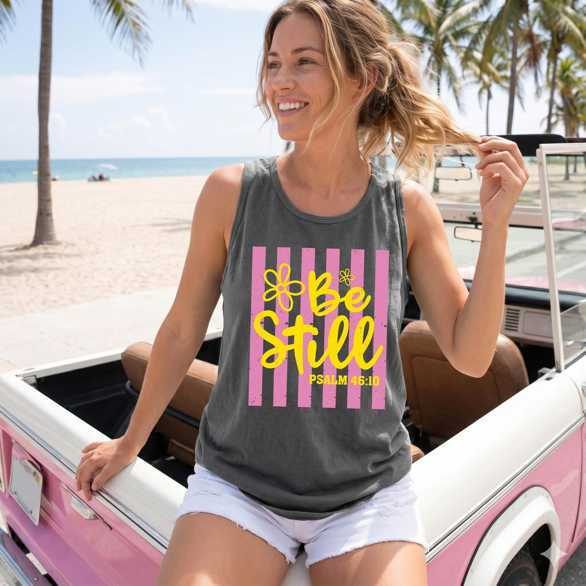 Comfort Colors® Be Still Psalm 46 10 Tank Top, Christian Summer Shirt, Bible Verse Tanks, Religious Woman Tops