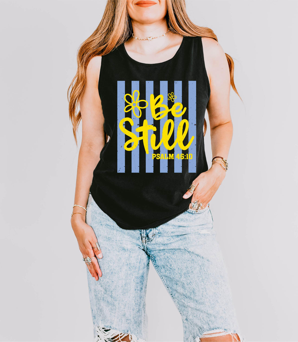 Comfort Colors® Be Still Psalm 46 10 Tank Top, Christian Summer Shirt, Bible Verse Tanks, Religious Woman Tops