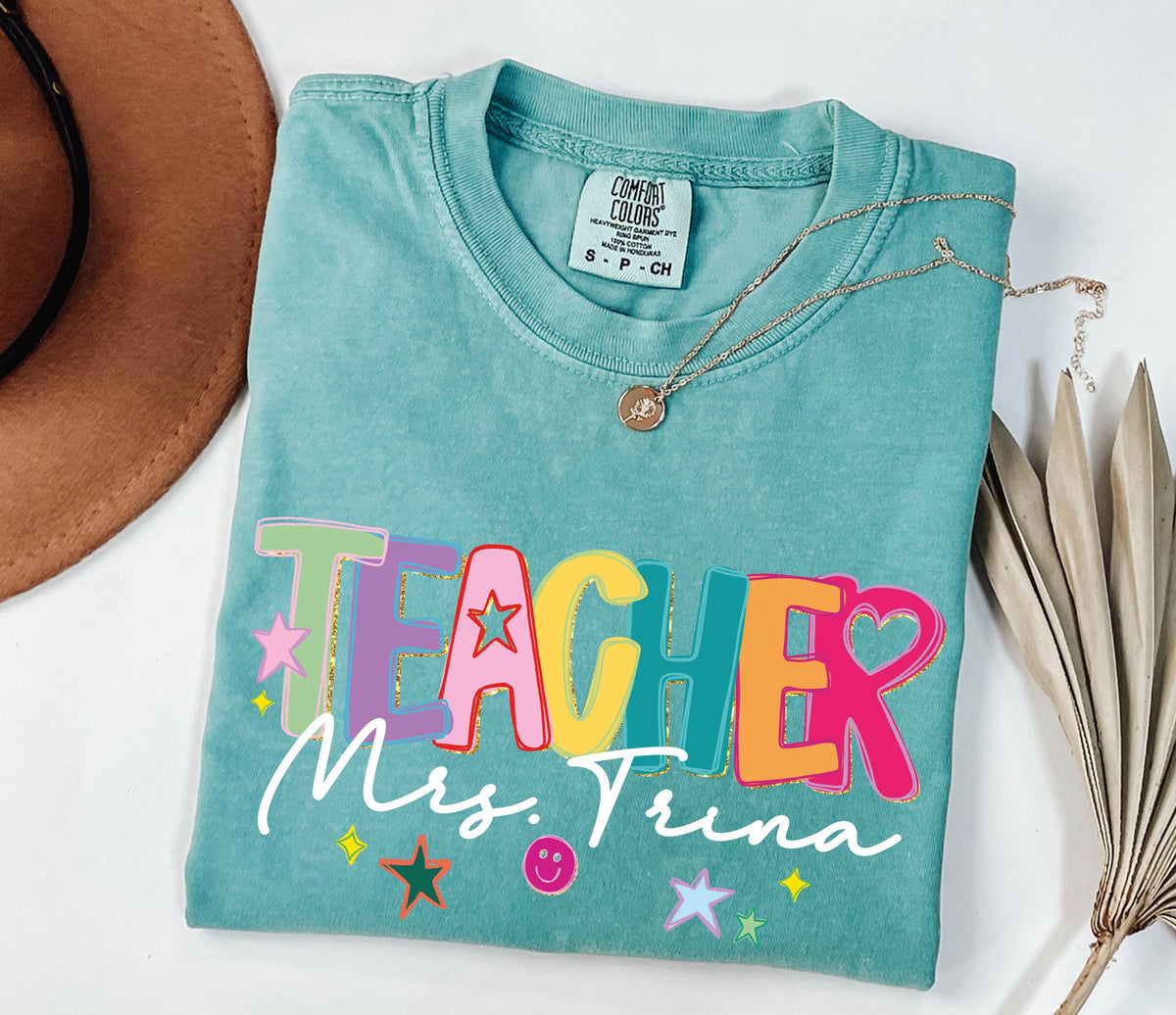 Comfort Colors® Personalized Teacher Shirt, Teacher Appreciation Gift, Preschool Teacher Name Tee