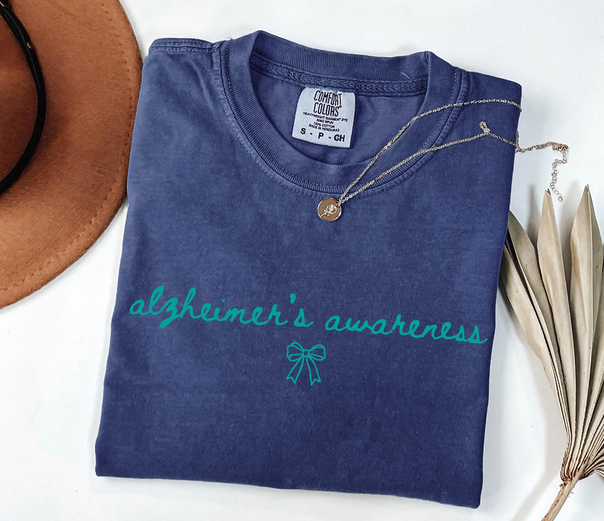 Comfort Colors® Alzheimer Awareness Shirt, Purple Ribbon Tee, Dementia Awareness Gift, Alzheimer's Support T-shirts