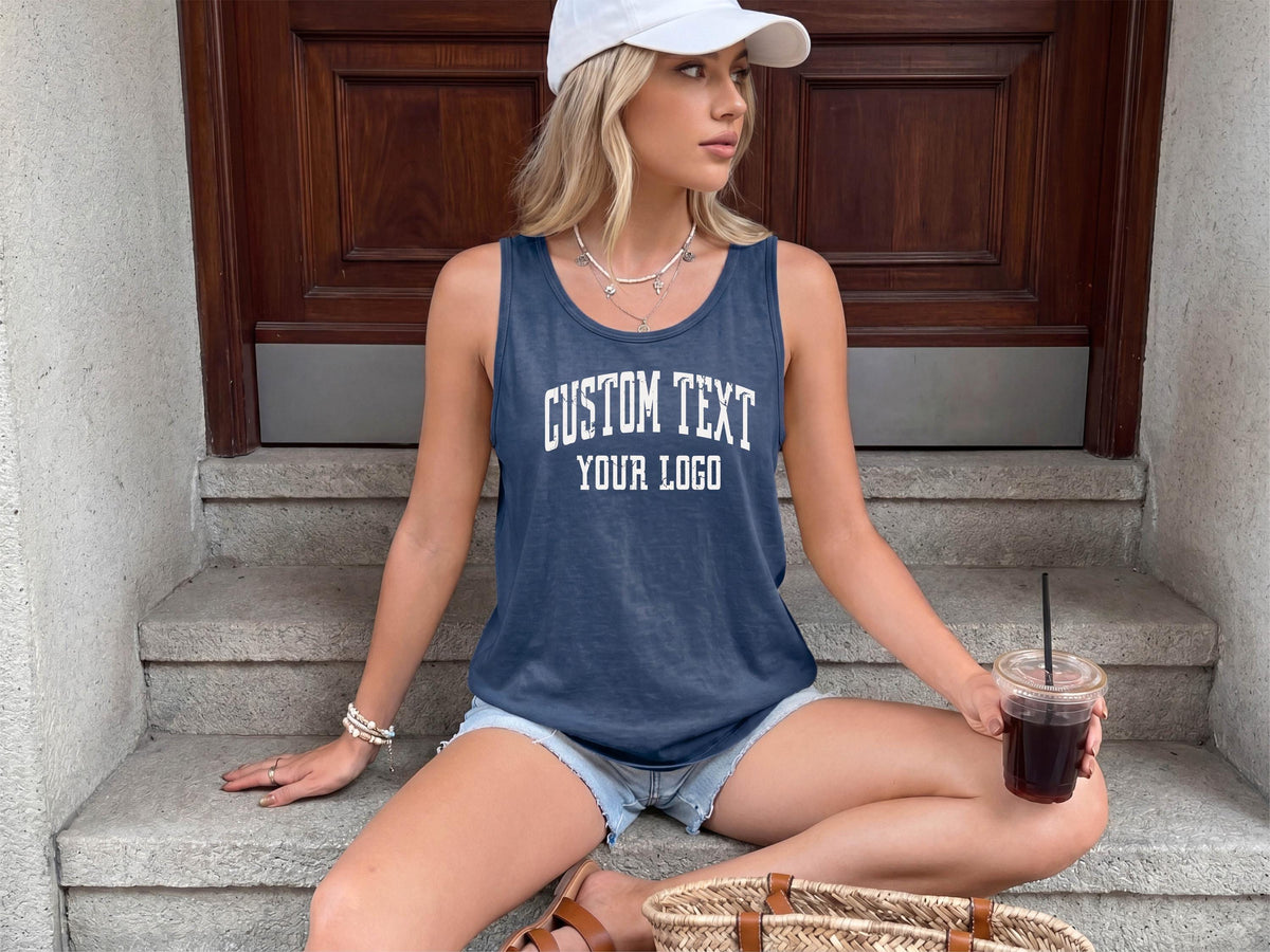 Comfort Colors Personalized Tank Top, Custom Logo Tanks, Custom Design Shirt, Women Summer Tee