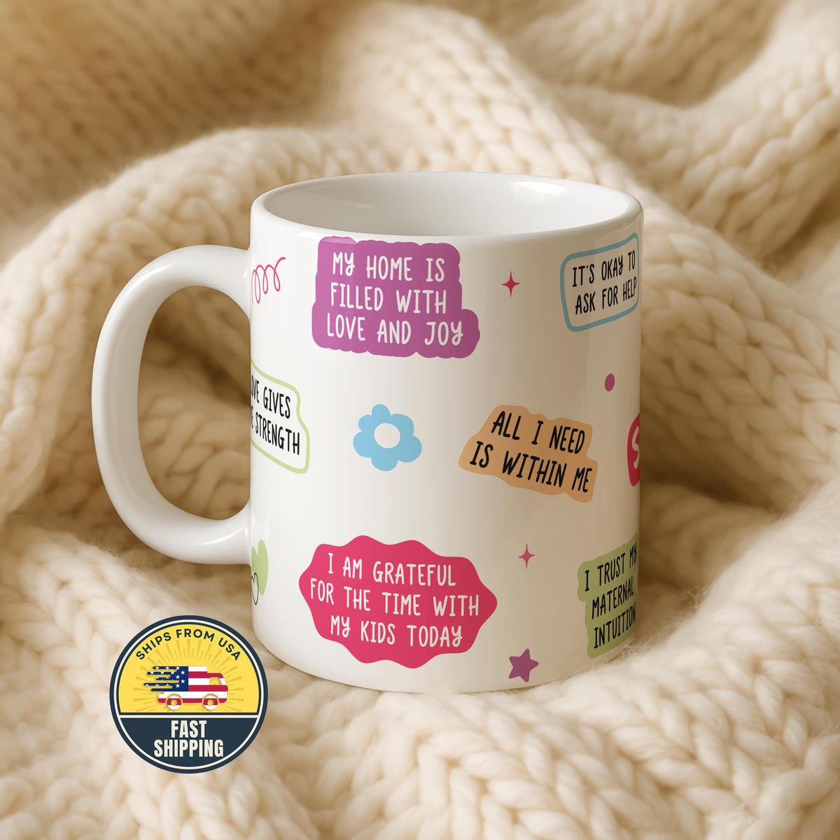 Mom’s Self Love Cup, Positive Affirmations Coffee Mug, Mother’s Day Gift
