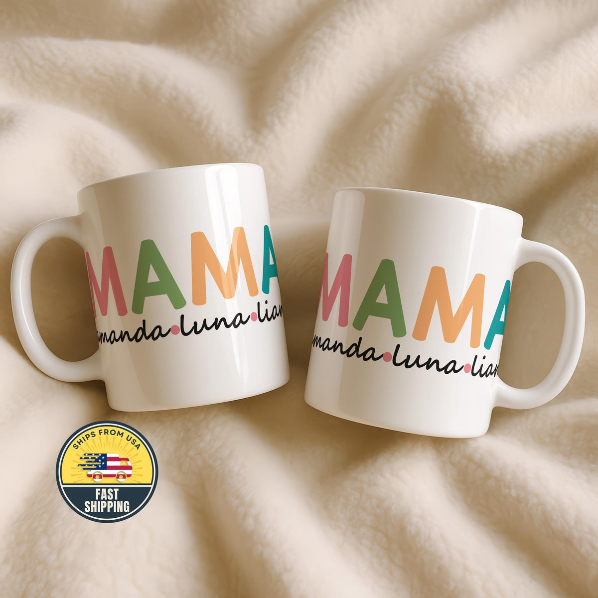 Custom Mama Mug with Kids Name, Mommy Coffee Mug, Personalized Mama Gift